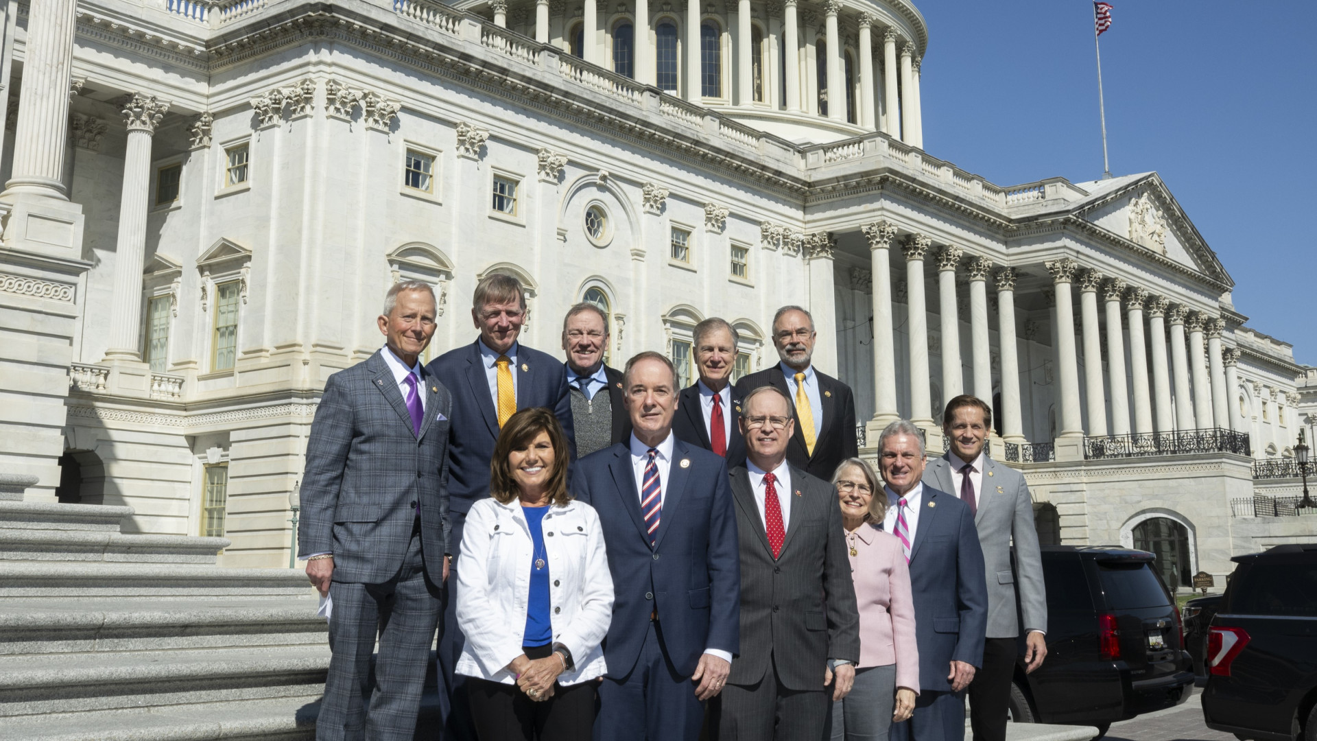 Members of the caucus on the Capitol steps